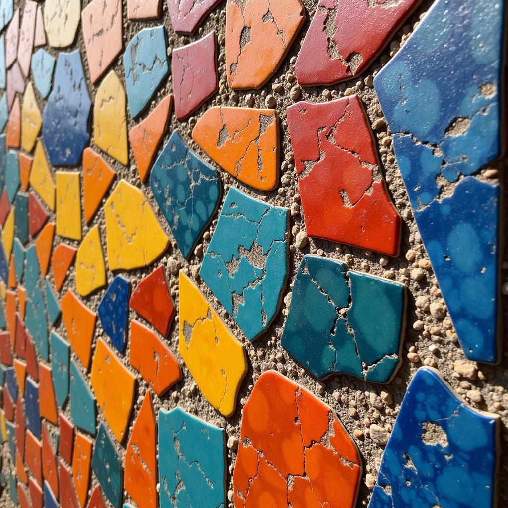 Vibrant Modern Mosaic Wall Art in Trencadís Style