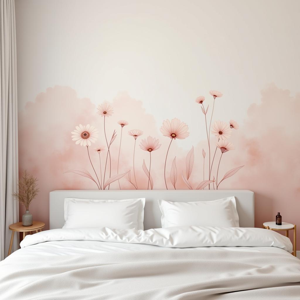 Modern Mural Wall Art in a Bedroom