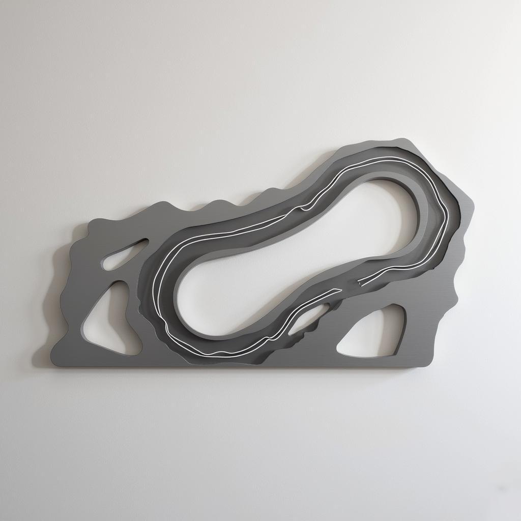 Modern Metal Wall Art Featuring the Nurburgring Track Layout