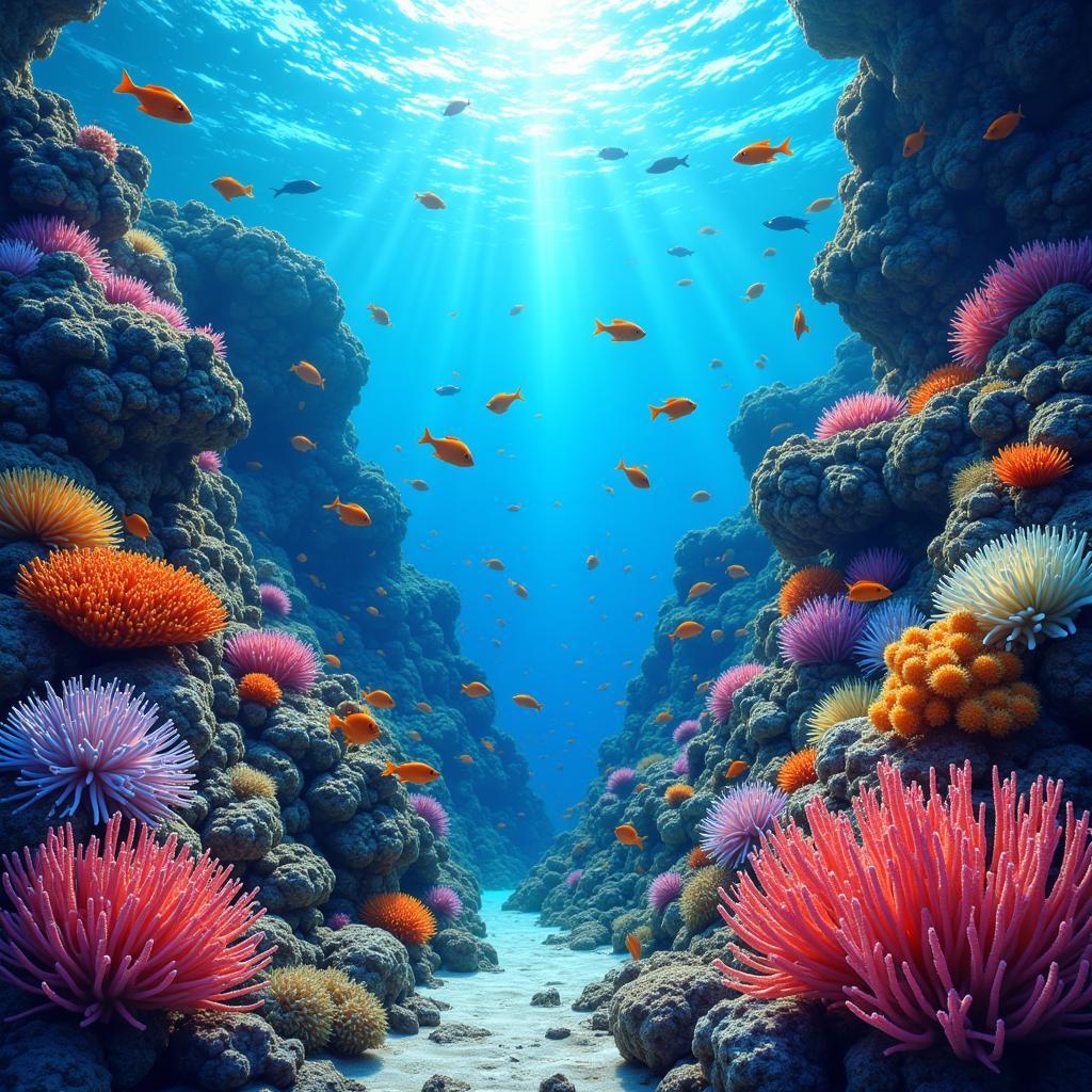 Digital Painting of a Vibrant Coral Reef