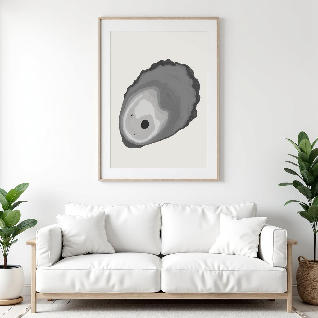 Modern Oyster Print in Minimalist Decor