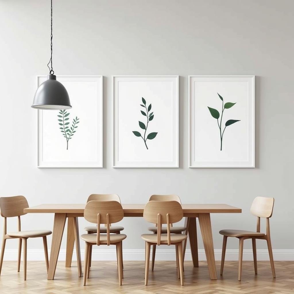 Modern Scandinavian Wall Art in a Dining Room