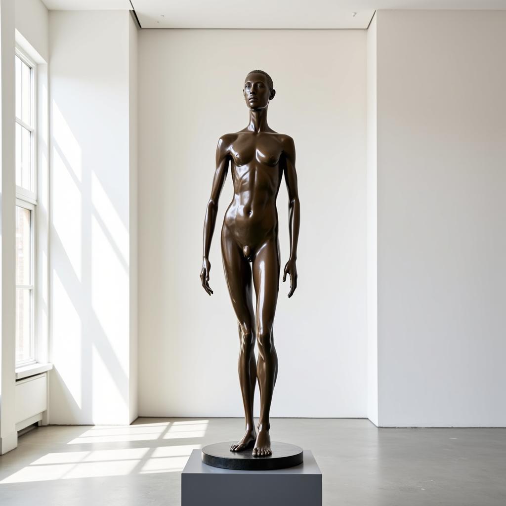 Modern Sculpture of a Nude Male Figure