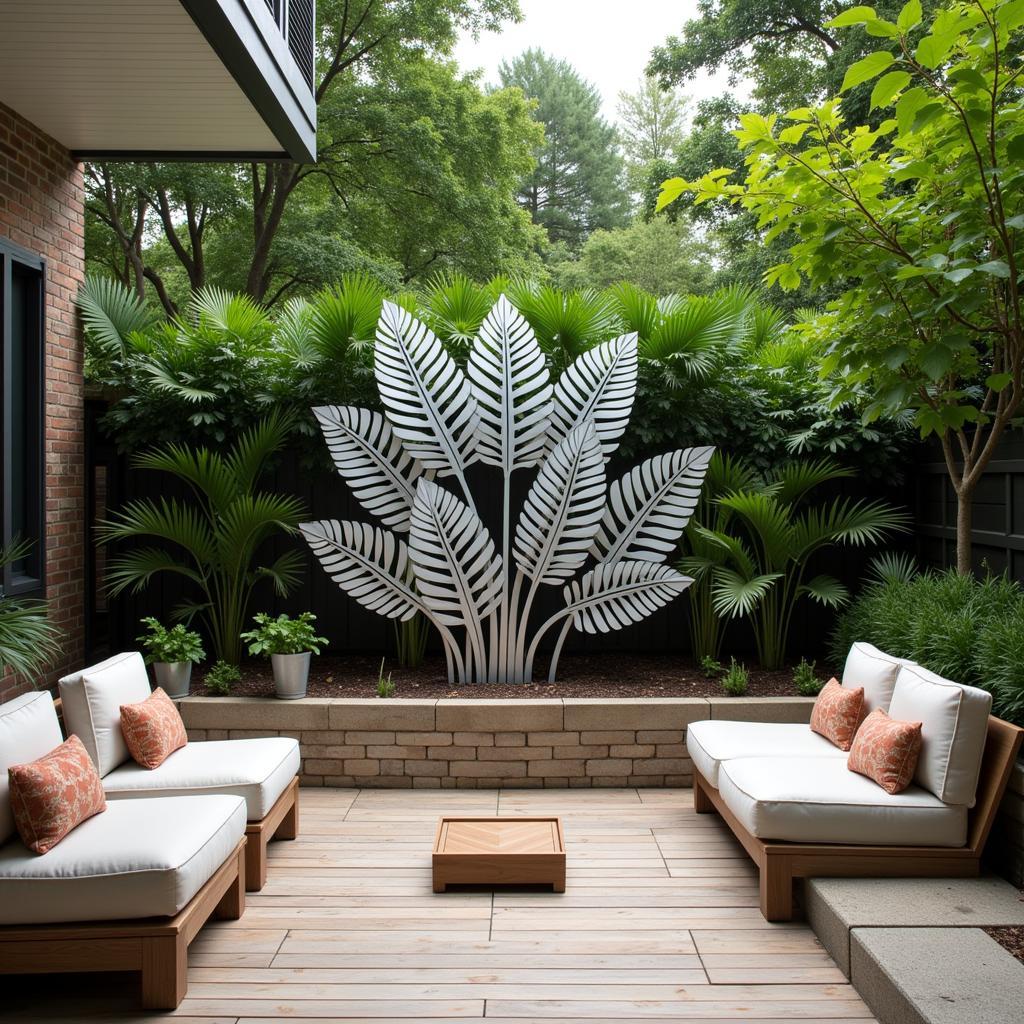 Modern Tropical Art in an Outdoor Patio Setting