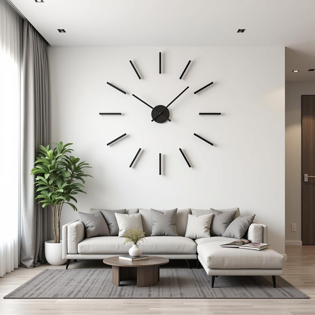 Modern Wall Clock Art in a Living Room Setting