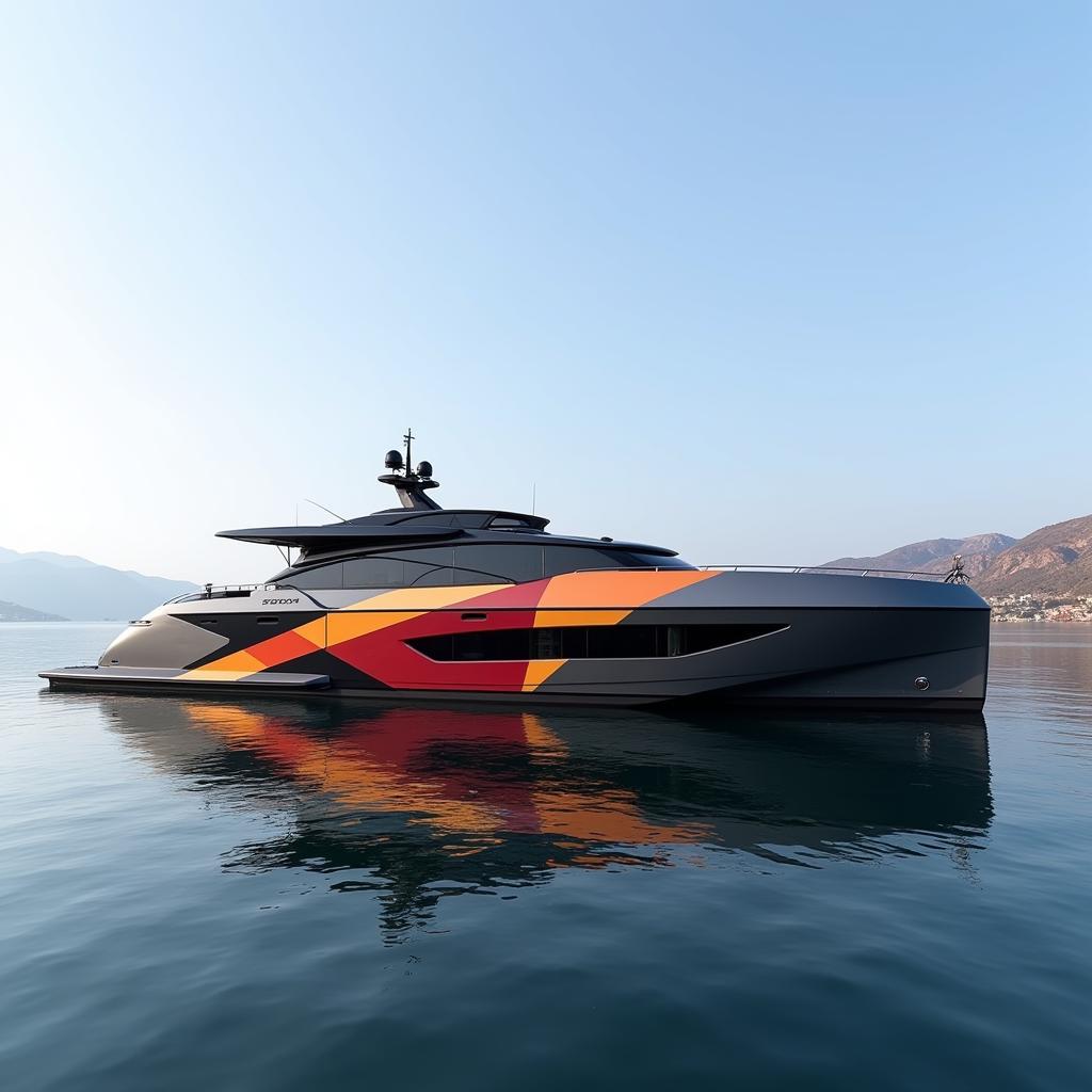 Modern Yacht with Geometric Design