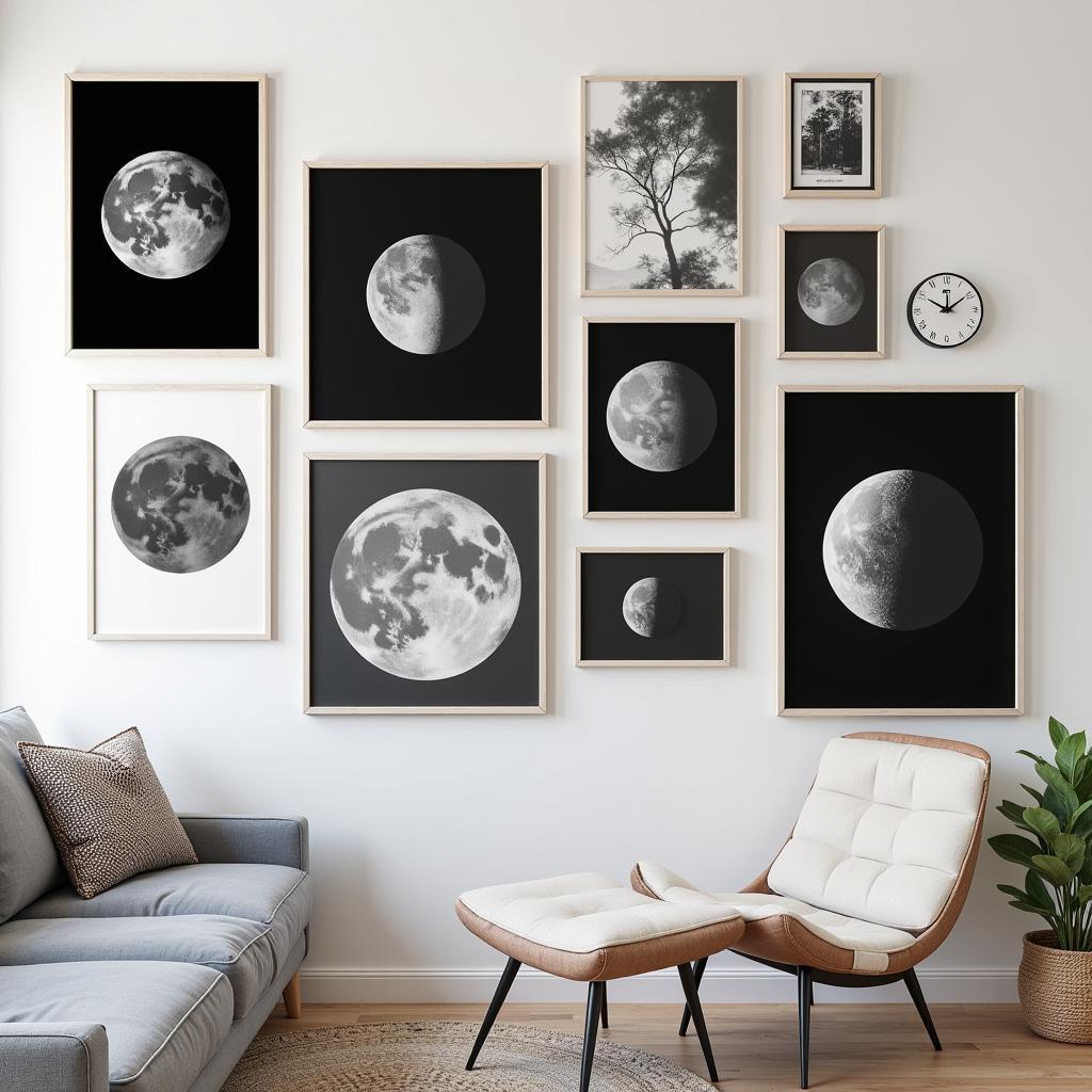 Moon Canvas Wall Art as Part of a Gallery Wall