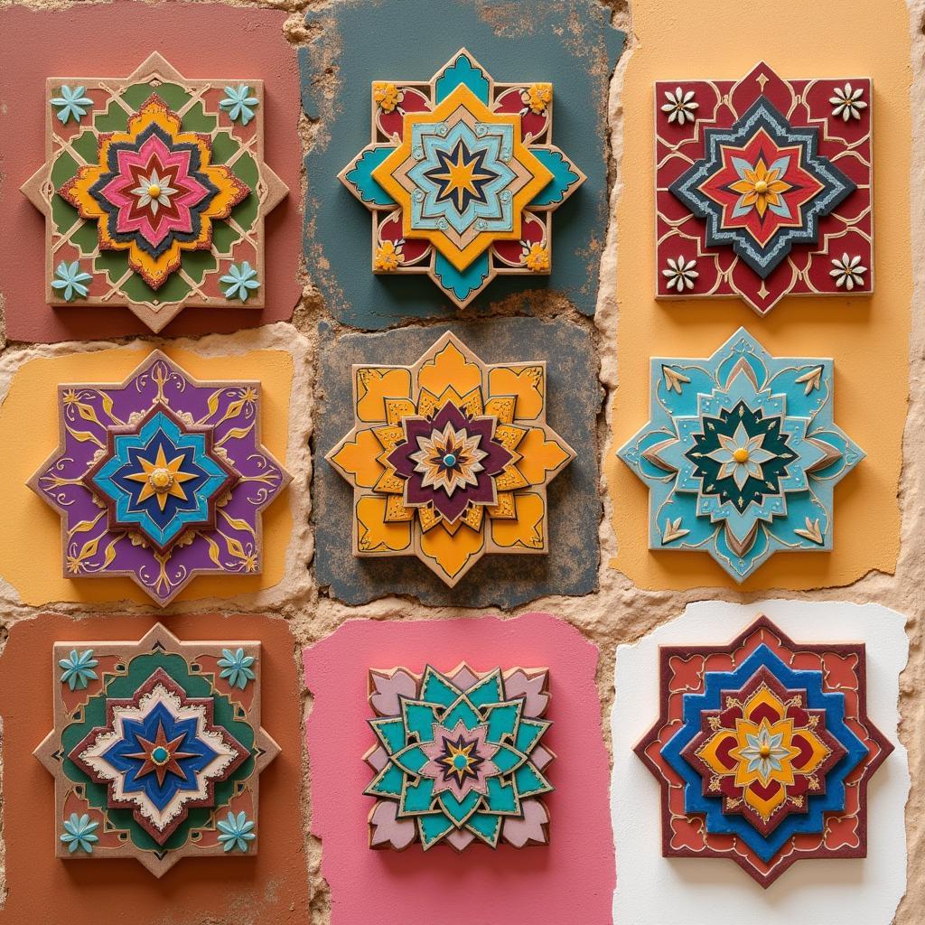 Moroccan Art Wall Color Palette Exploration