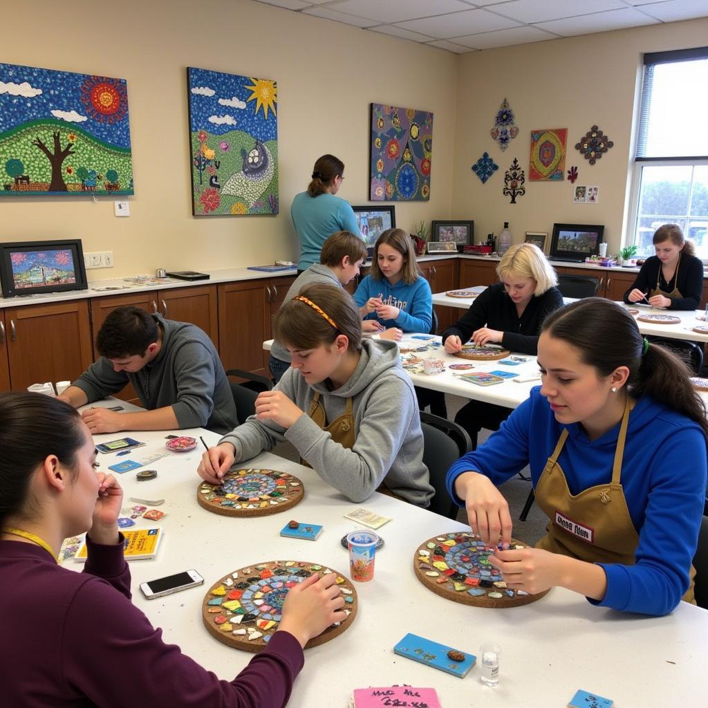 Mosaic Art Studio Workshop Scene in Somerset, NJ