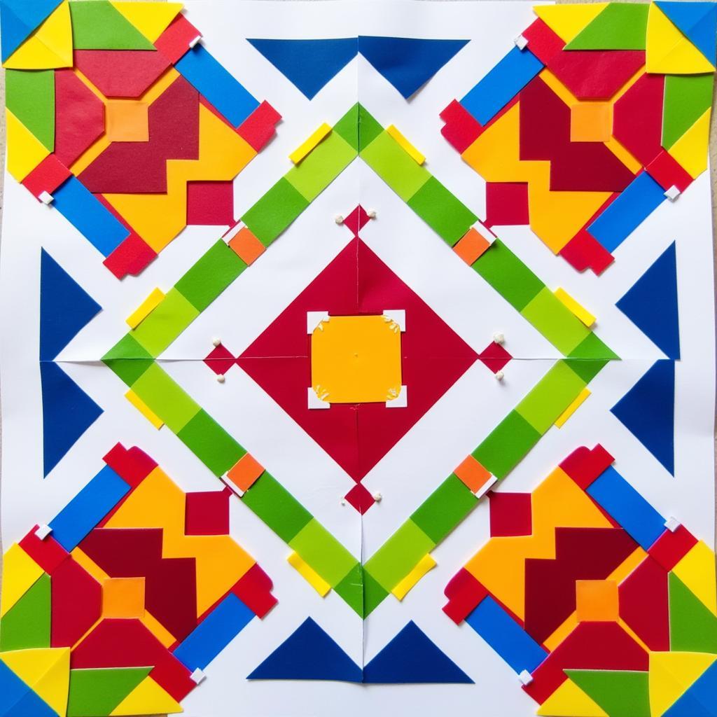 Colorful Geometric Design Created with Mosaic Sticker Art