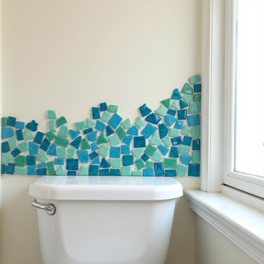 Mosaic Tile Installation on a Bathroom Wall