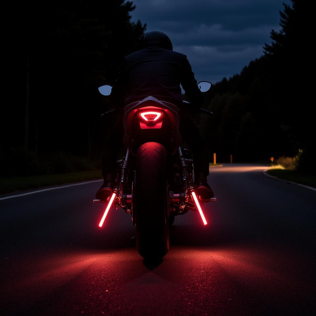 Motorcycle with Alloy Art Strut Lights Night Riding