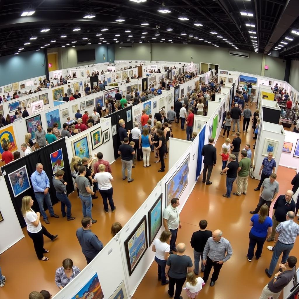 Diverse art displays at the Mount Mary Art Fair