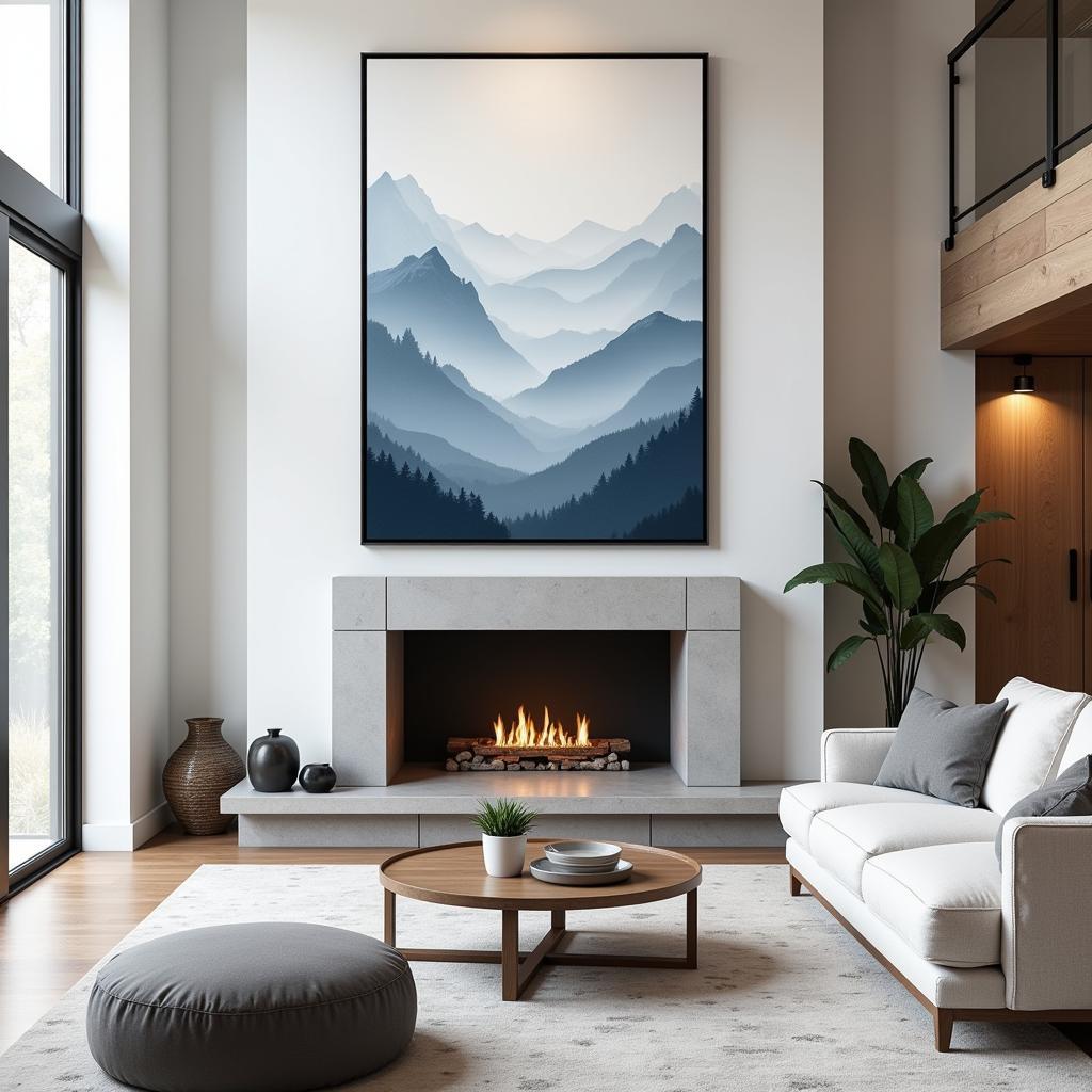 Mountain Modern Art in a Living Room