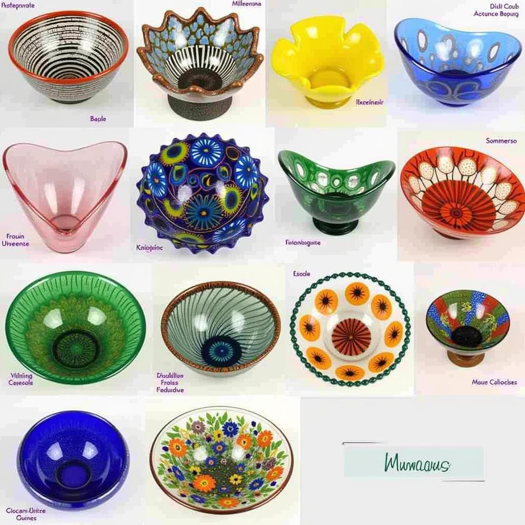 Murano Art Glass Bowls in a Variety of Styles