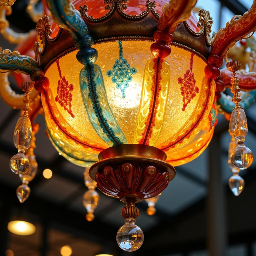 Intricately Designed Murano Glass Chandelier