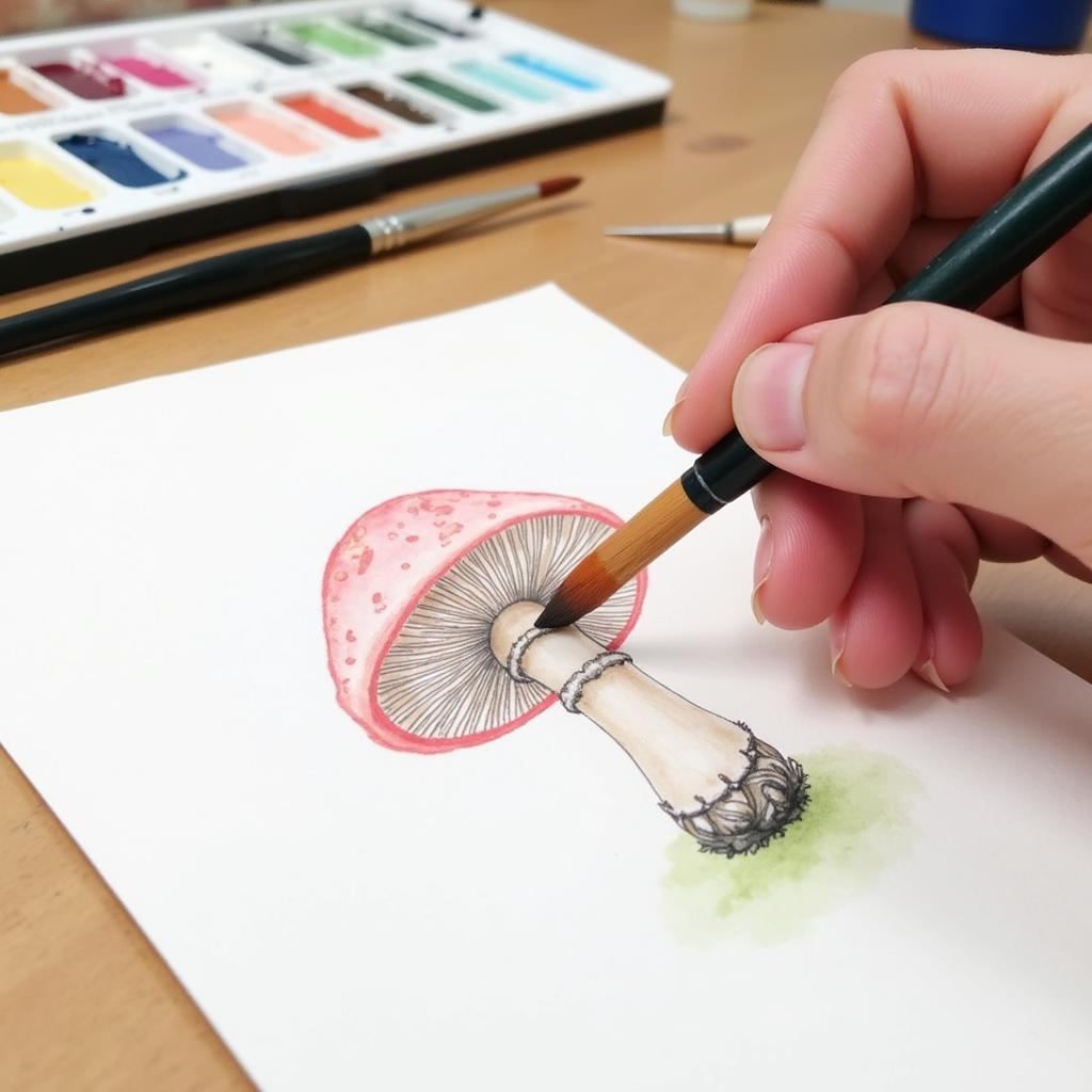 Mushroom Botanical Art: Watercolor Techniques