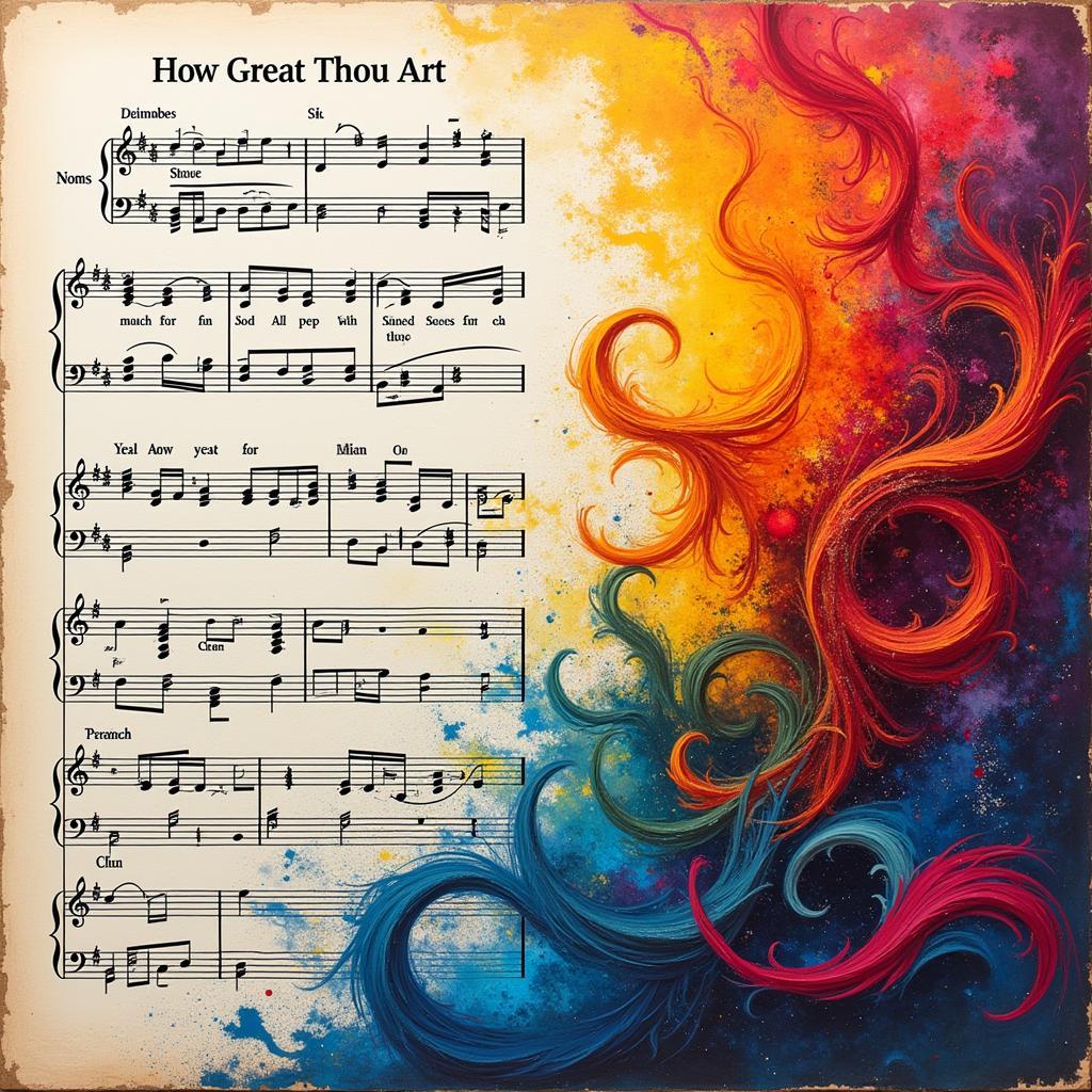 Music Score Art: How Great Thou Art Visual Interpretation