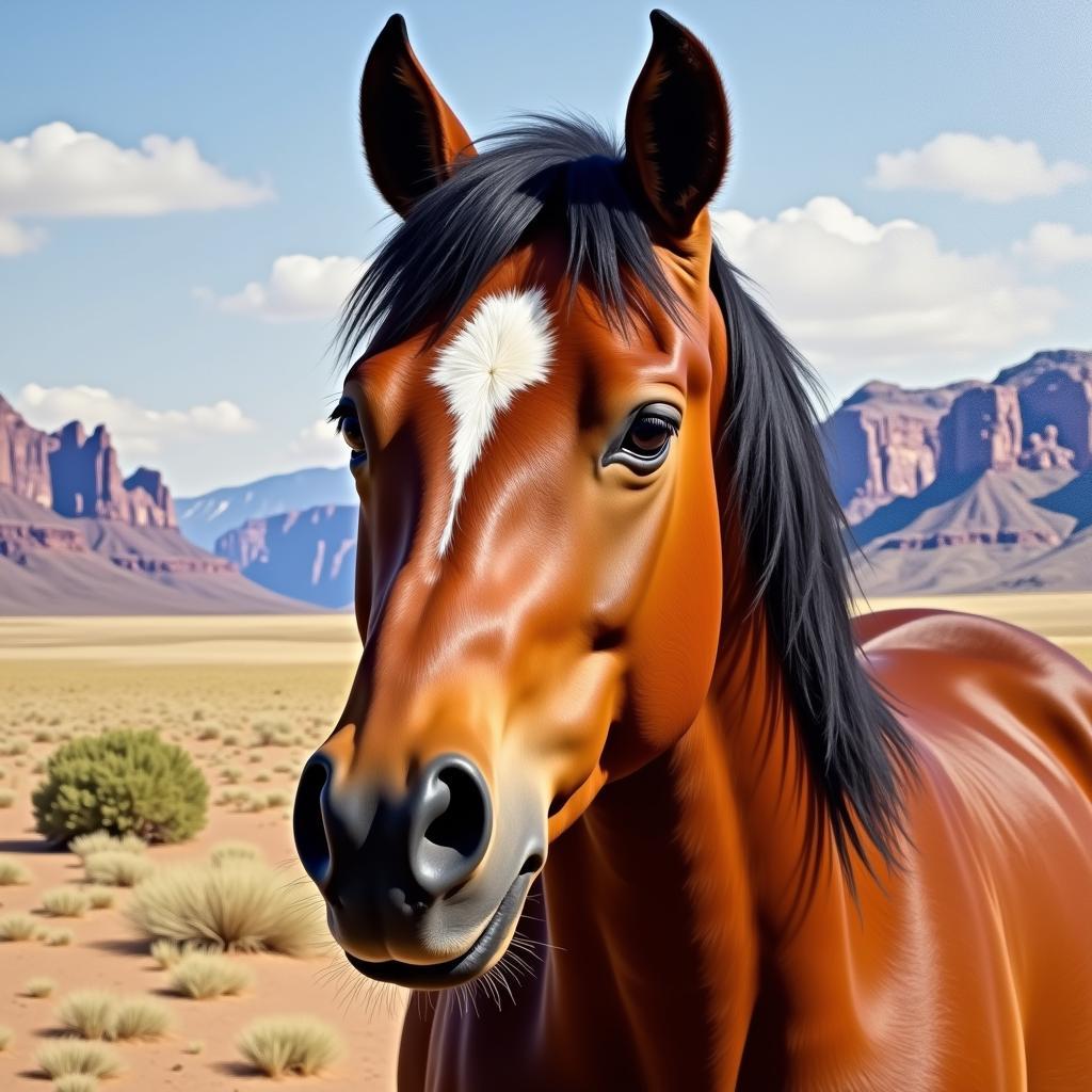 Realistic Mustang Portrait Wall Art