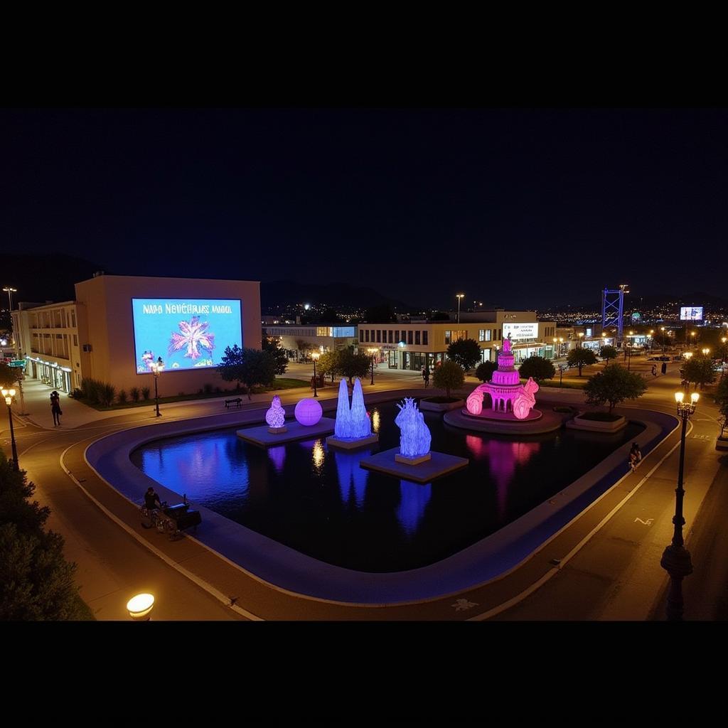 Napa Art Festival Night View Downtown