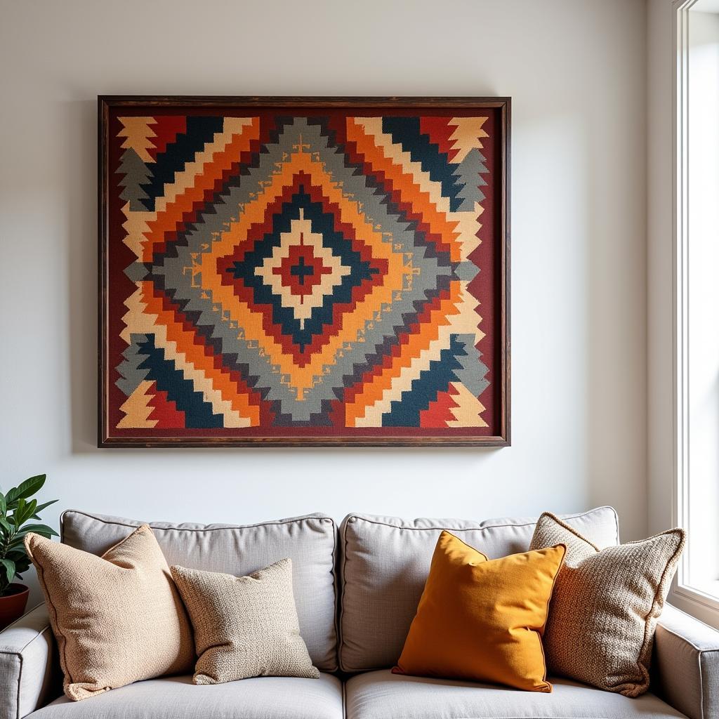 Native American Tribal Wall Art with Geometric Patterns