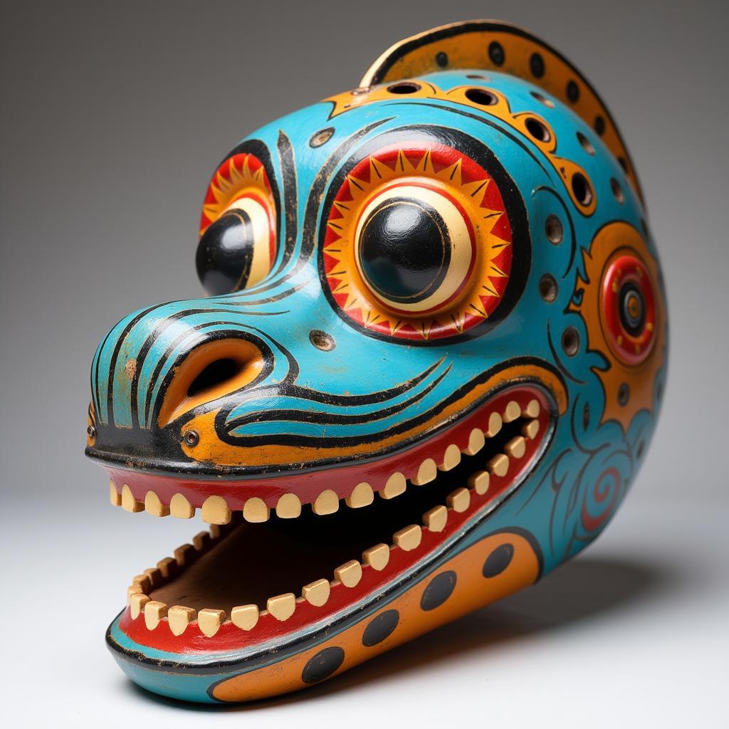 Native American Whale Mask for Ceremonial Dance: A Vibrant Display of Tradition