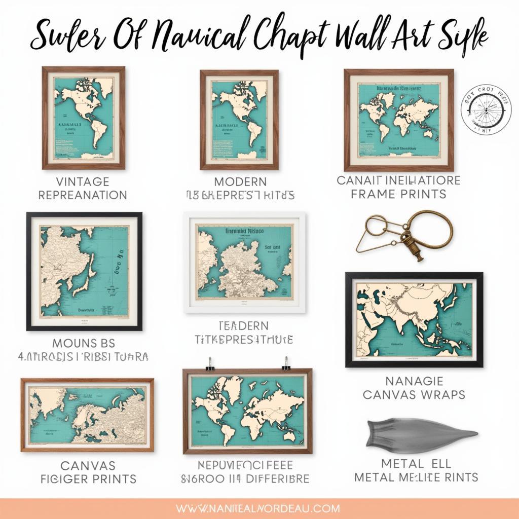 Different Styles of Nautical Chart Wall Art