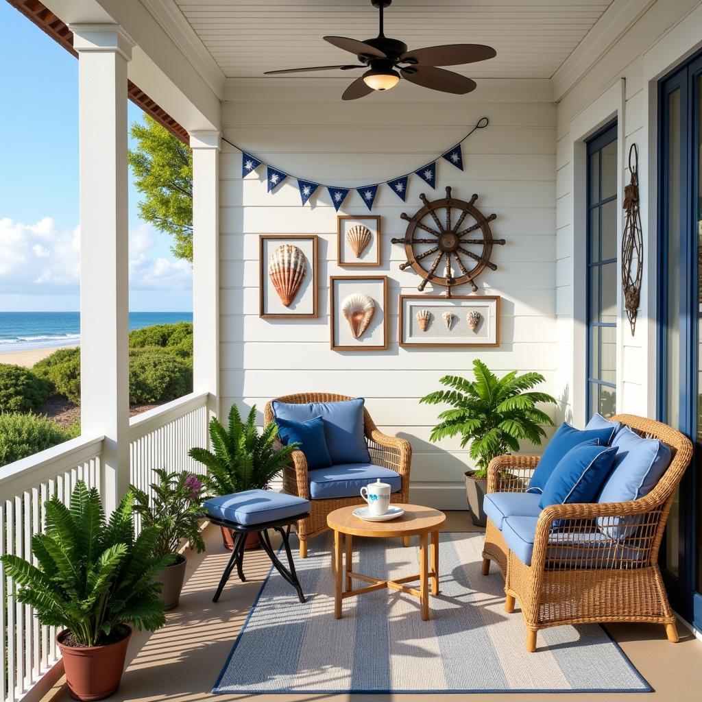 Nautical Wall Art on a Seaside Patio