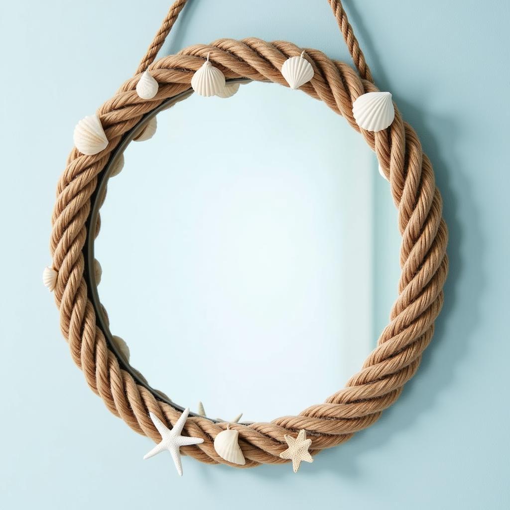 Nautical rope mirror wall decor