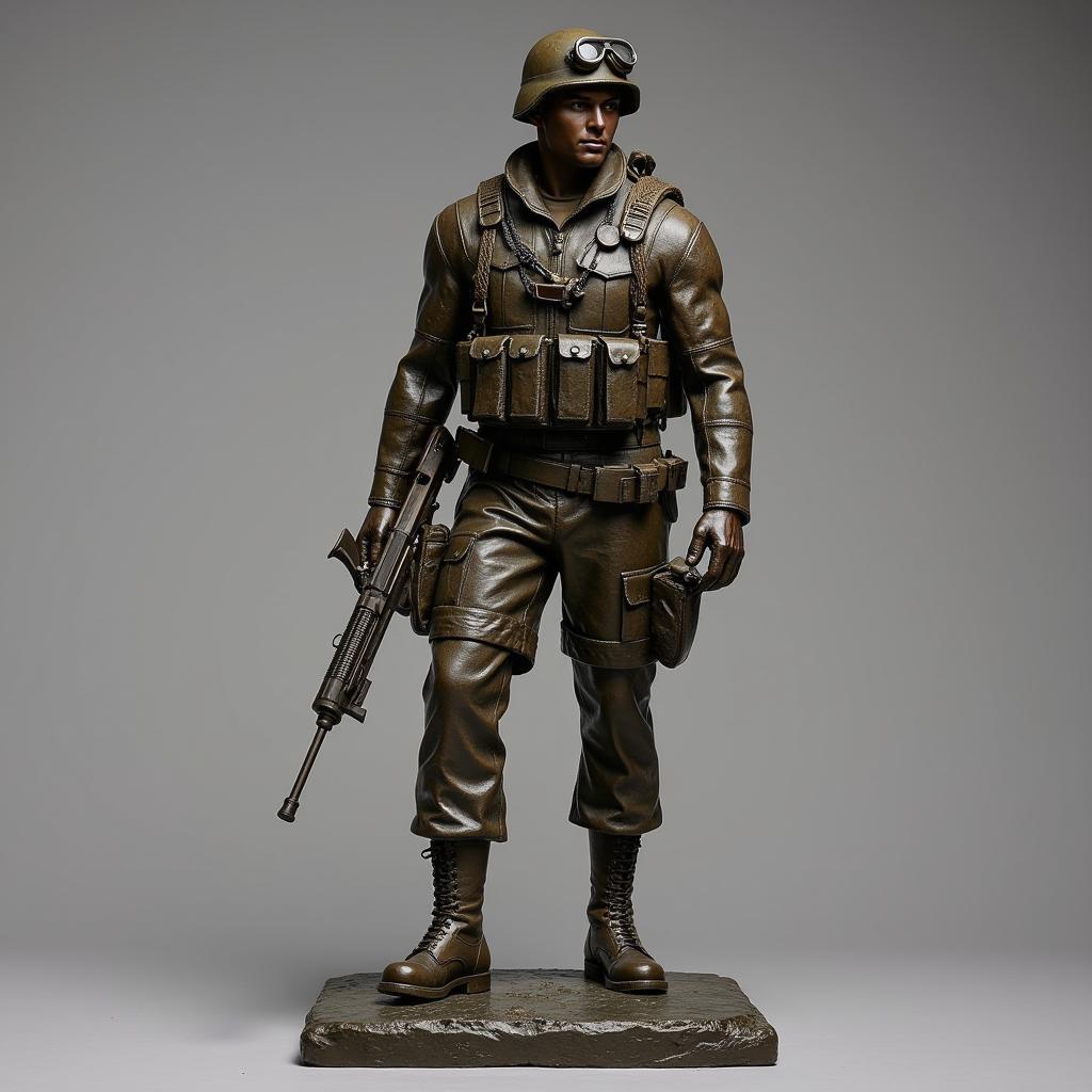 Bronze Sculpture of a Navy SEAL