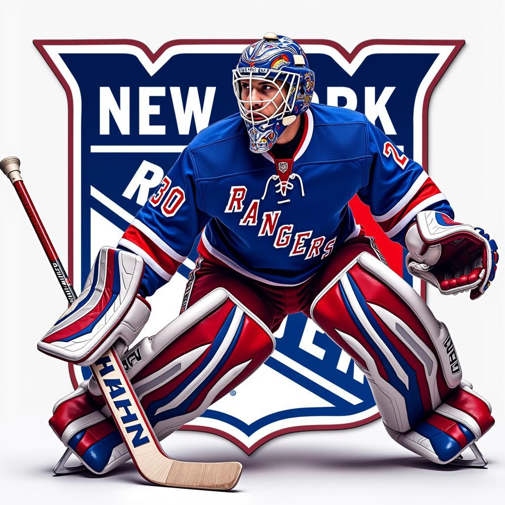 New York Rangers Digital Art NFT Featuring Henrik Lundqvist