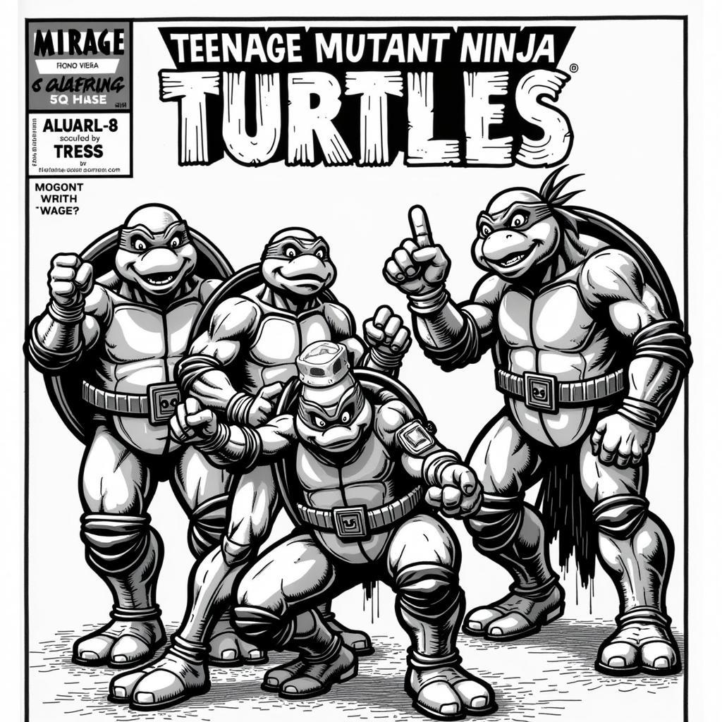 First Comic Book Cover of Teenage Mutant Ninja Turtles