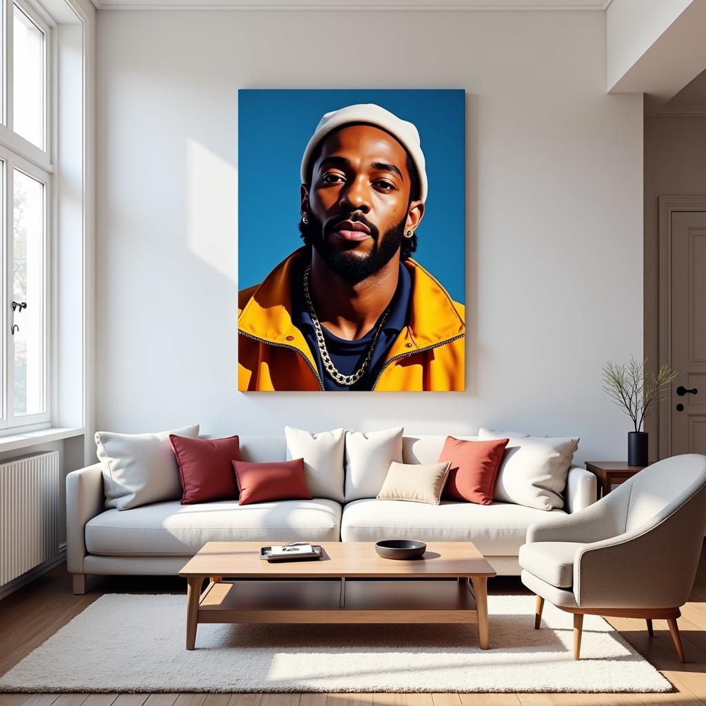 Nipsey Hussle Canvas Print in a Modern Living Room