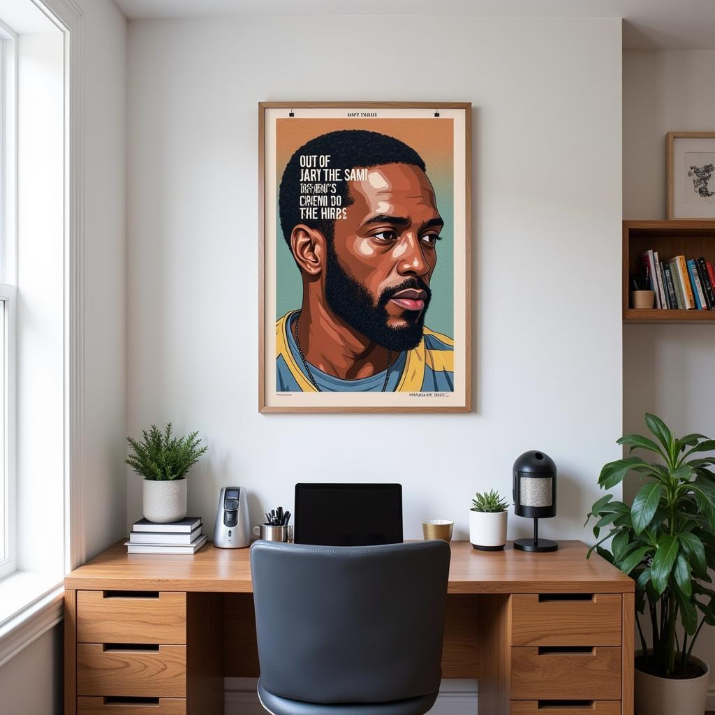 Nipsey Hussle Inspired Wall Art in Home Office