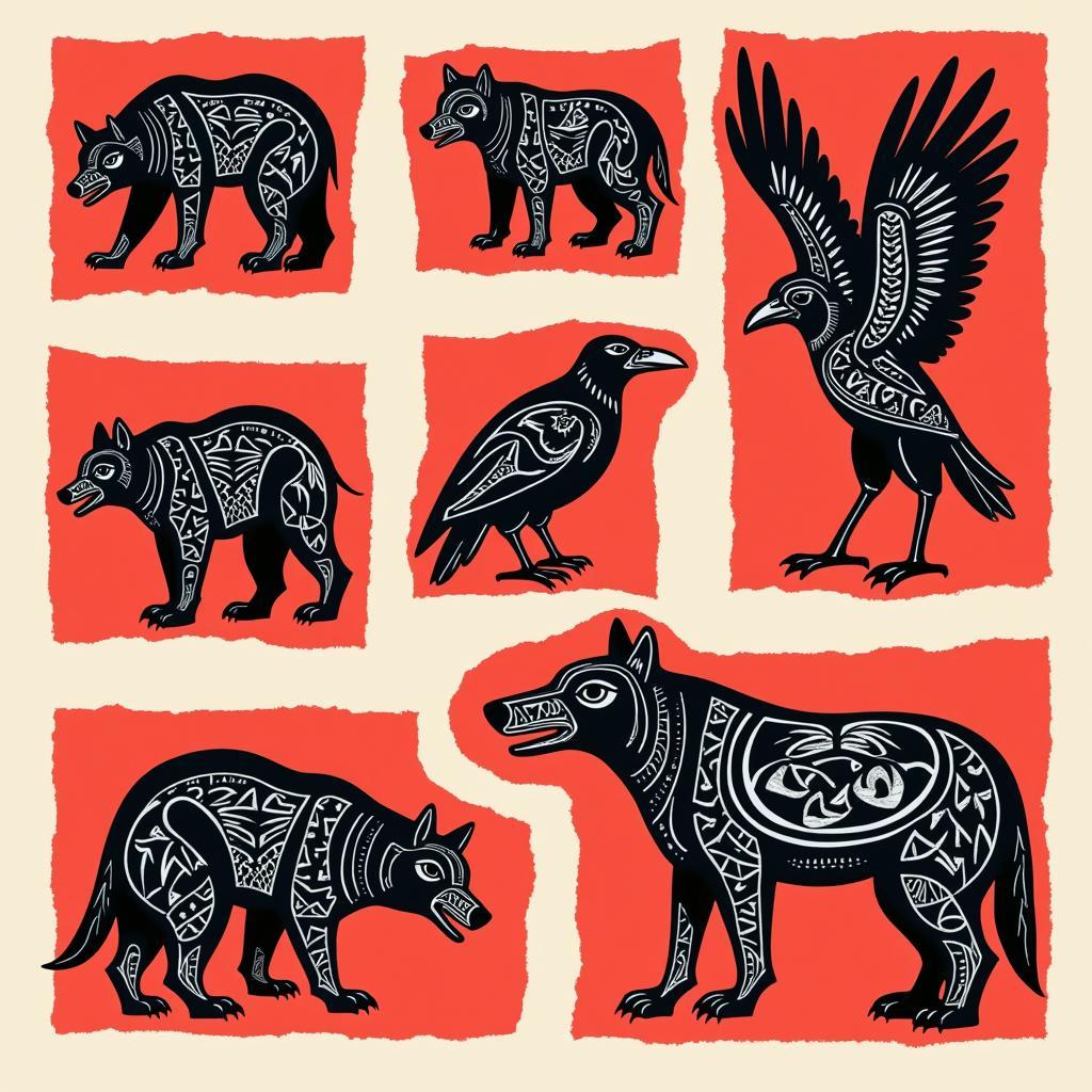 Northwest Coast Native American Prints Featuring Bold Animal Forms