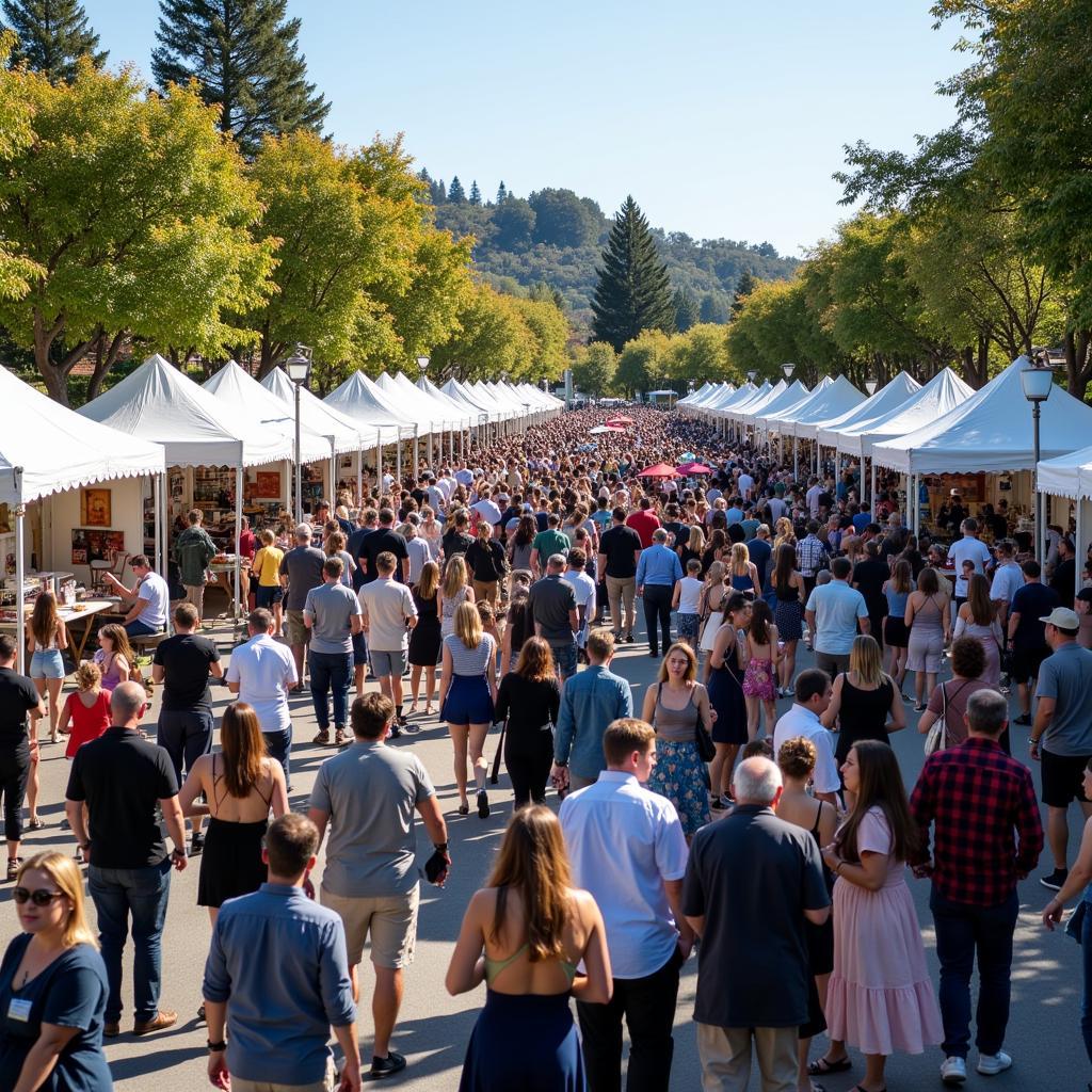 Novato Art and Wine Festival Crowd Enjoying the Festival