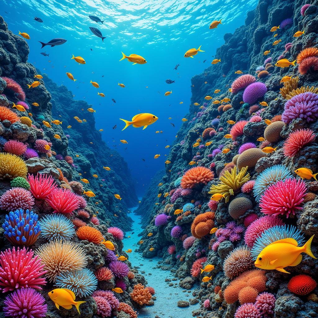 Vibrant Coral Reef Ocean Art Print