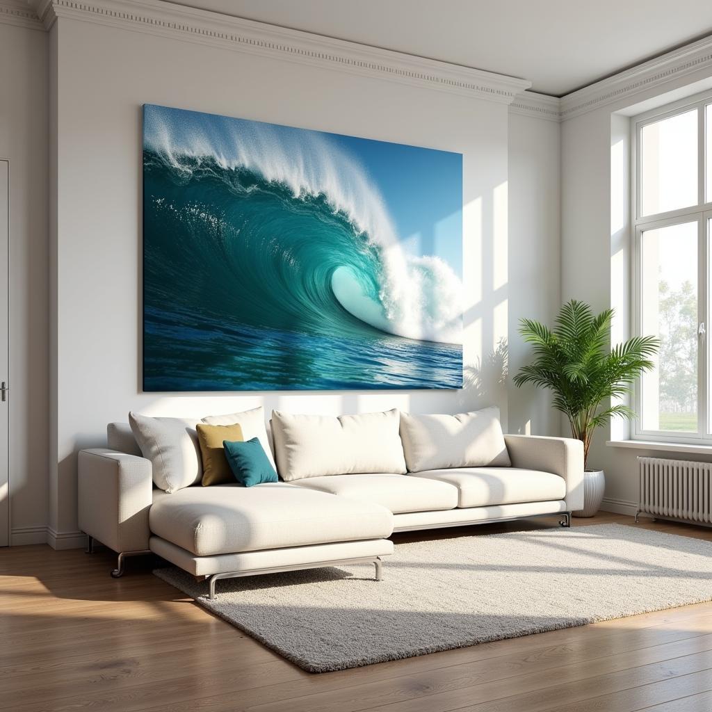 Ocean Canvas Wall Art in a Living Room