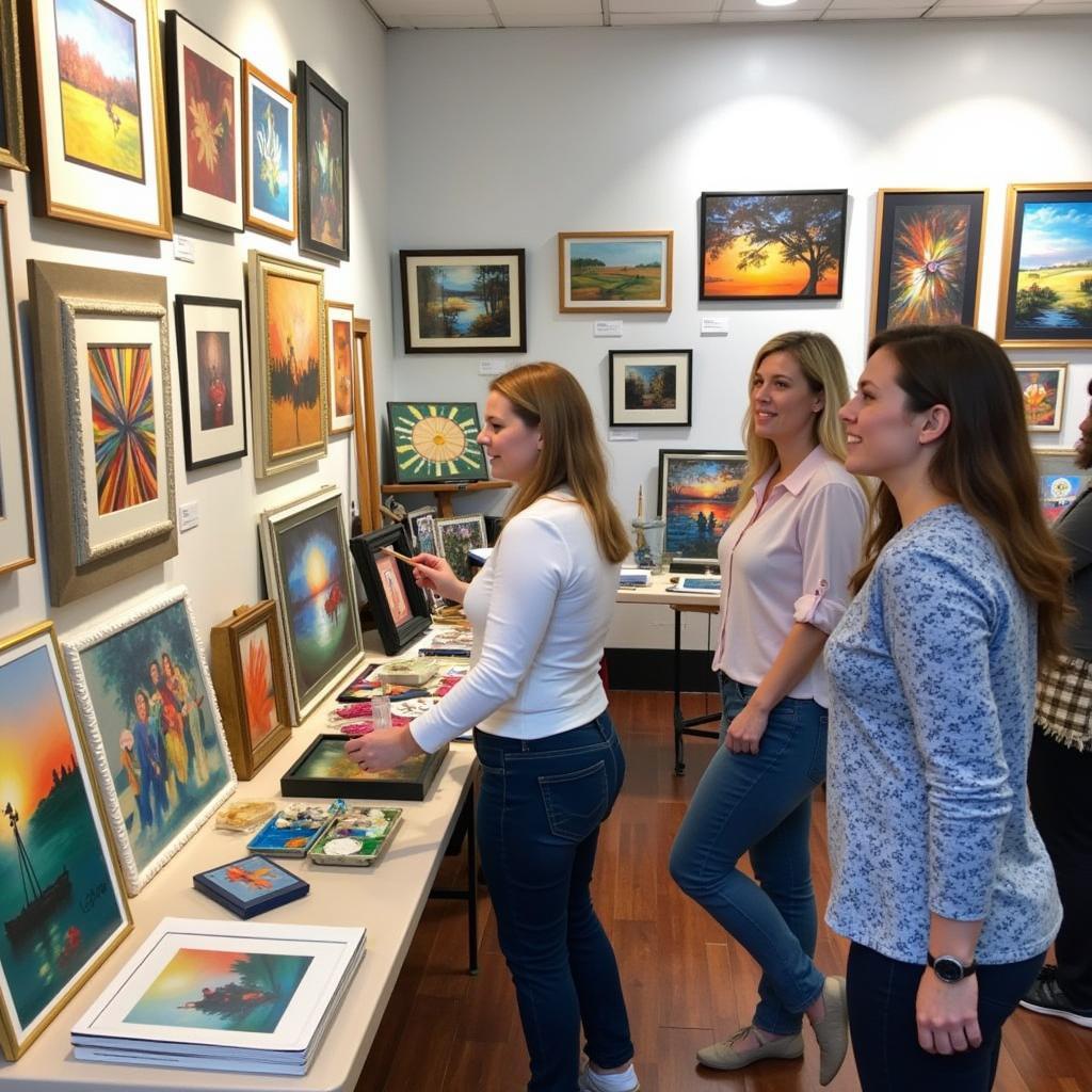 Ocean Springs Art Walk: A local artist showcasing their painting skills