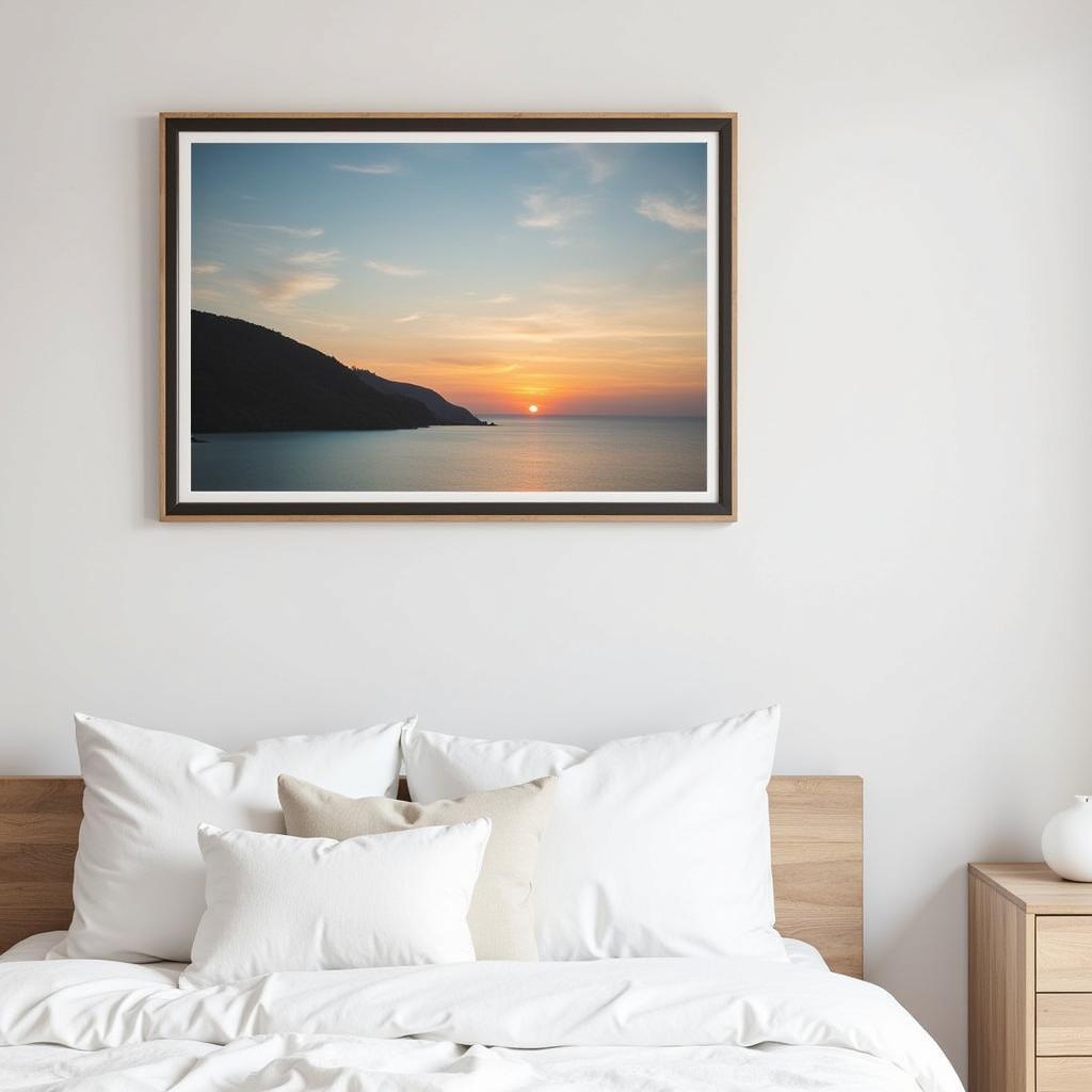 Large Ocean Wall Art in a Bedroom