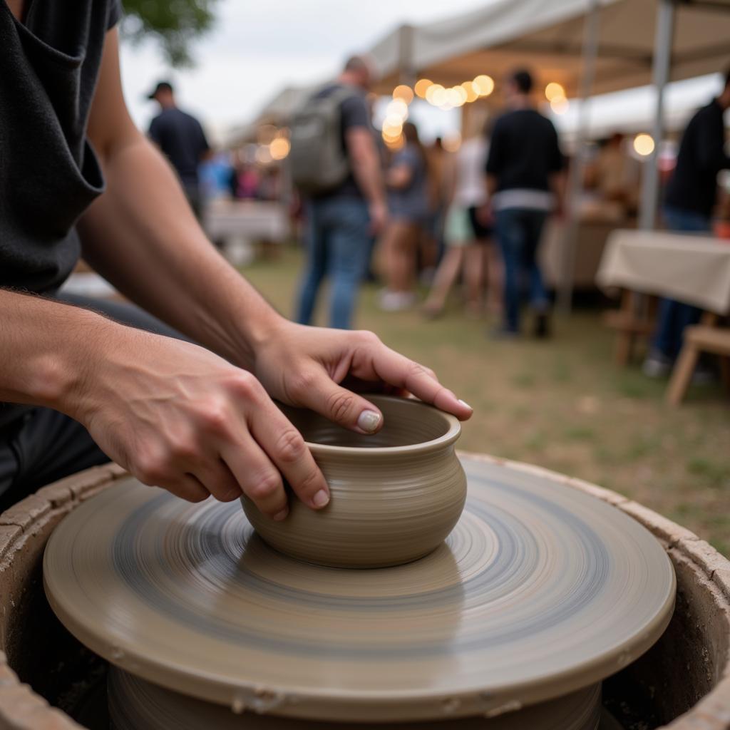 Pottery Demonstration at Old Saybrook Arts and Crafts Festival