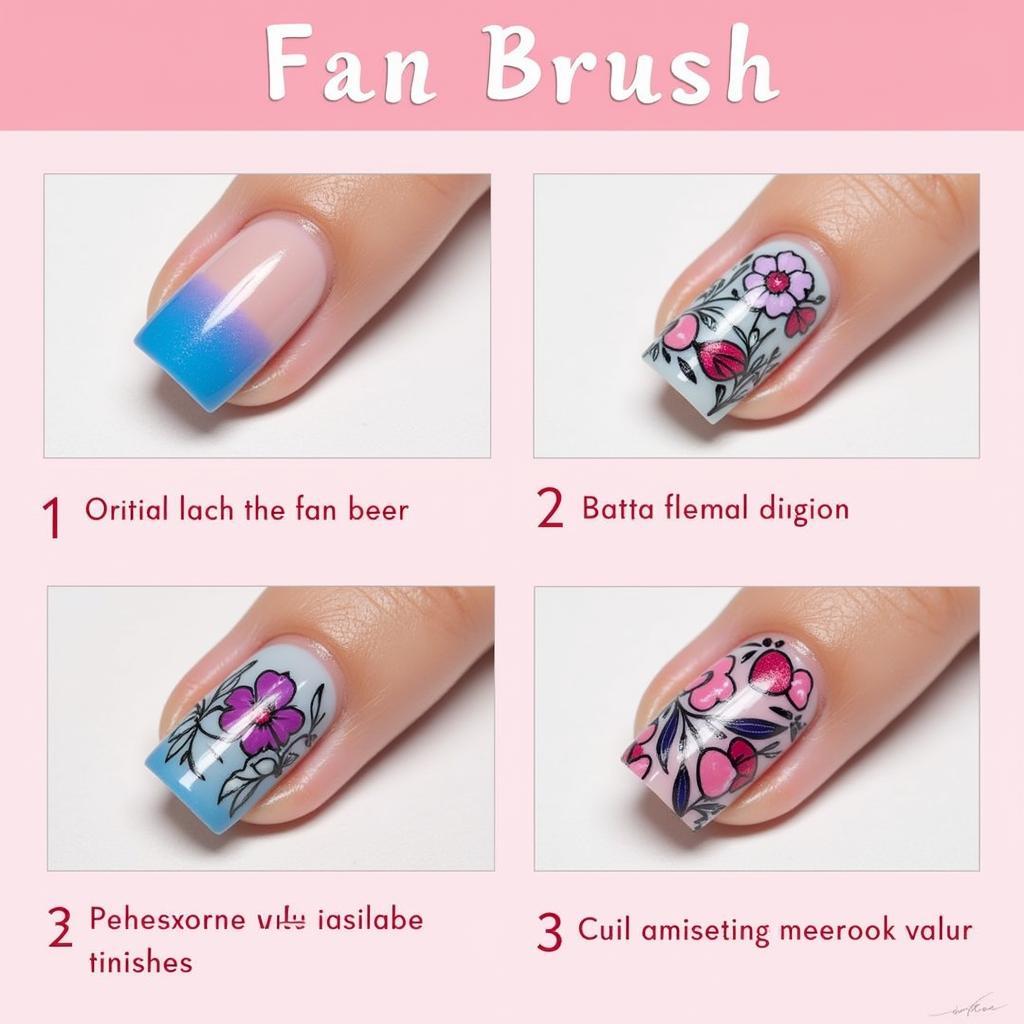 Ombre, Floral, and Abstract Nail Art with a Fan Brush