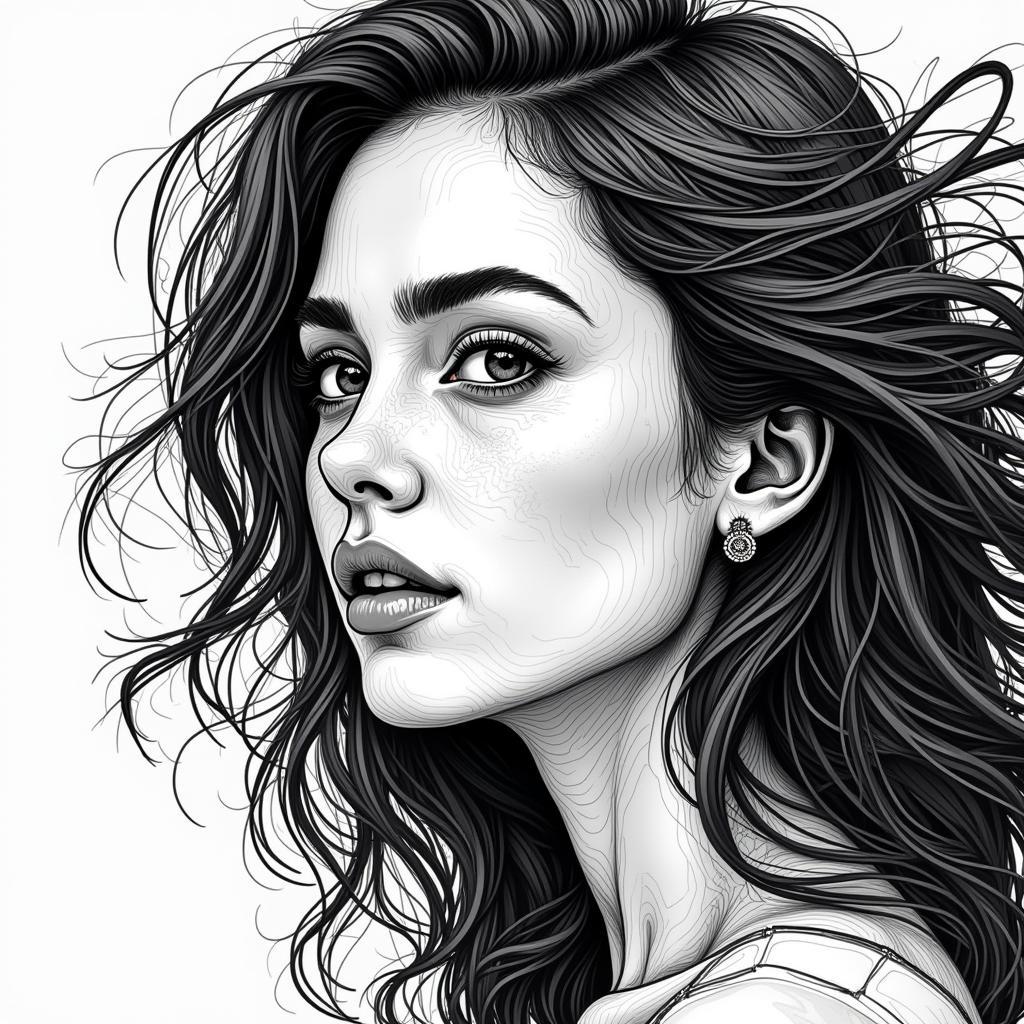 One Line Art Generator Portrait Example