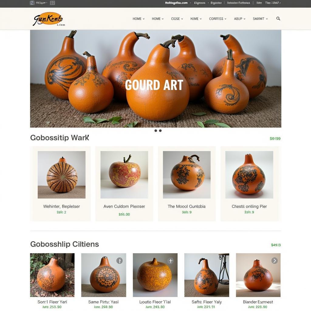 Website Showcasing a Diverse Collection of Gourd Art