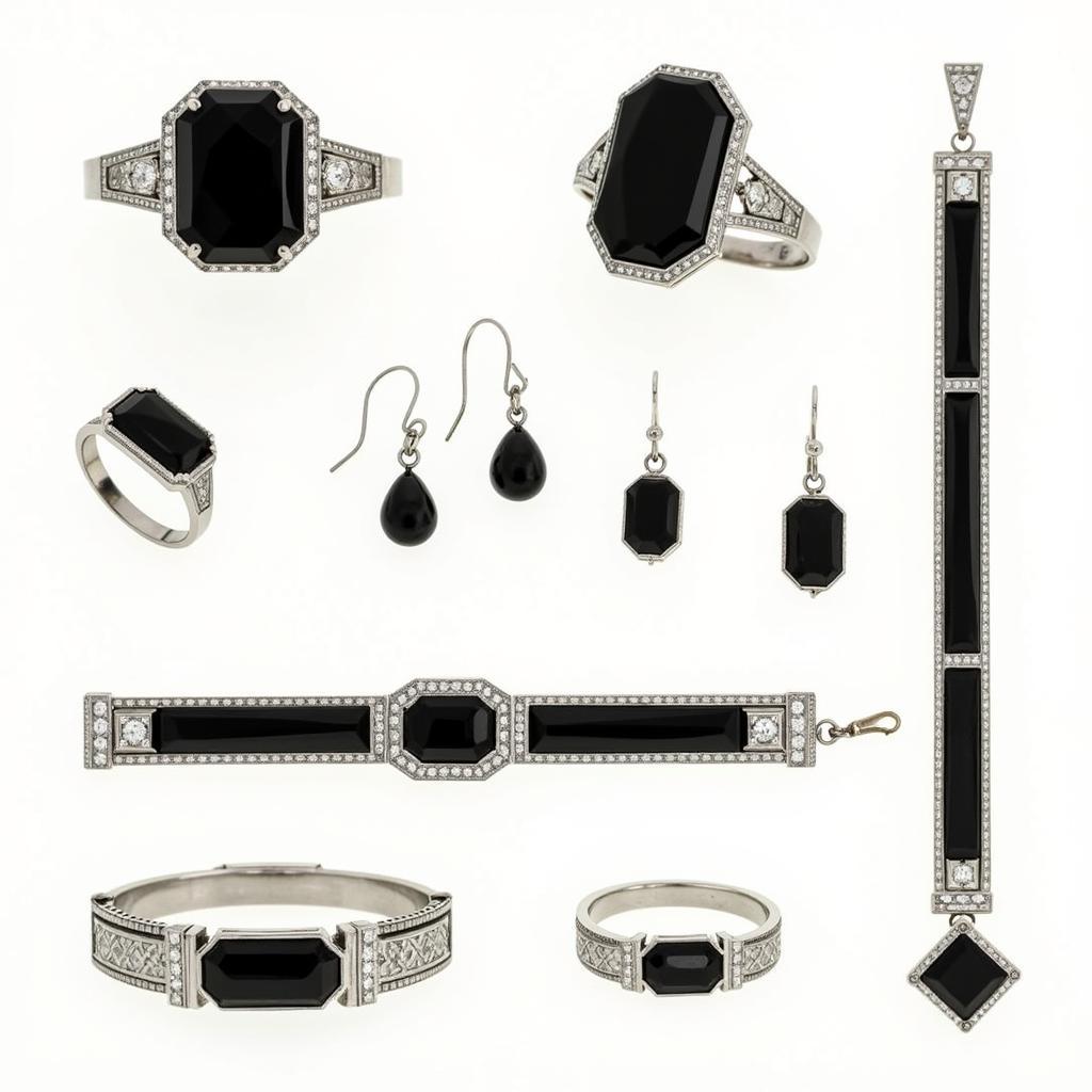 Examples of Onyx Art Deco Jewelry