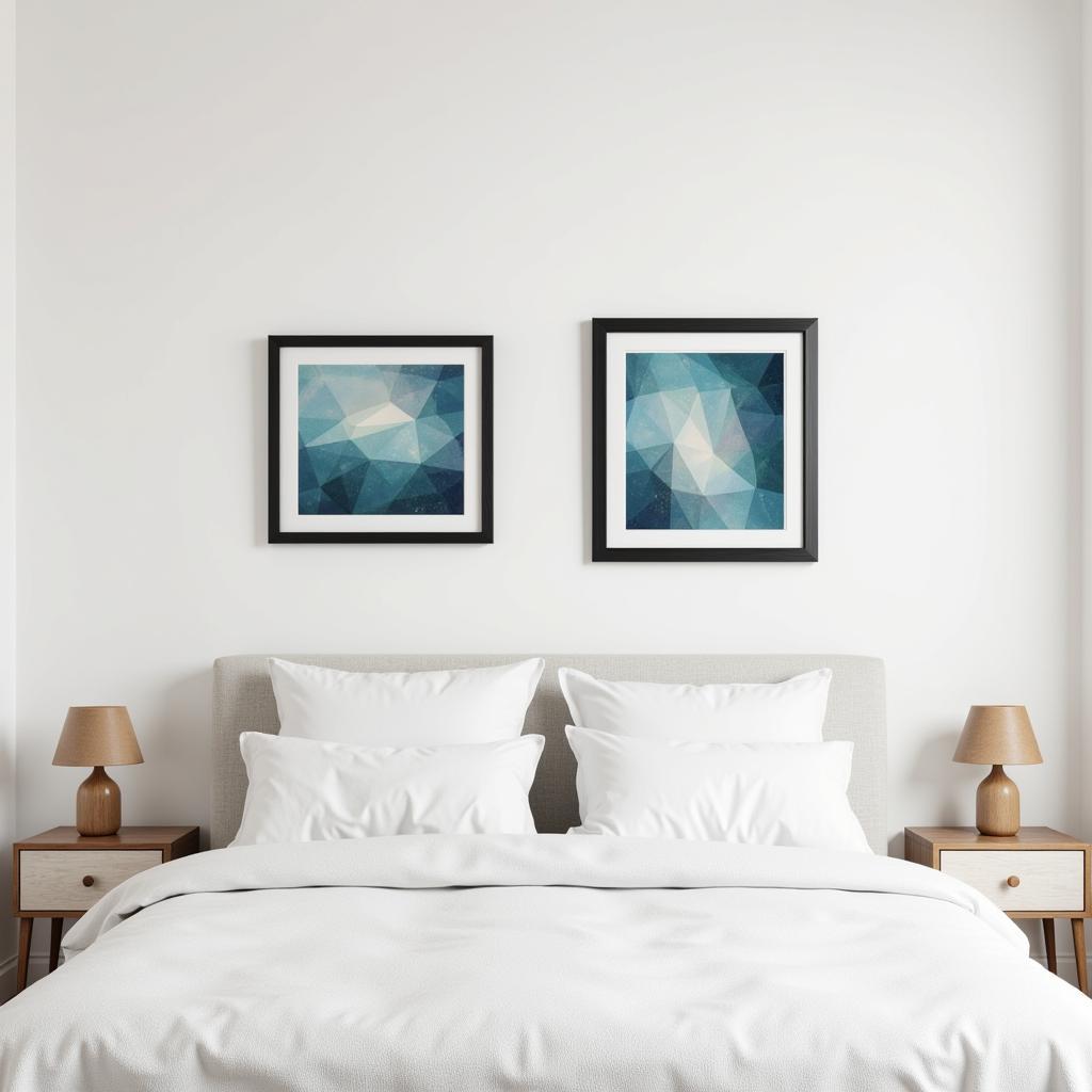 Opal Abstract Framed Art in Bedroom Decor