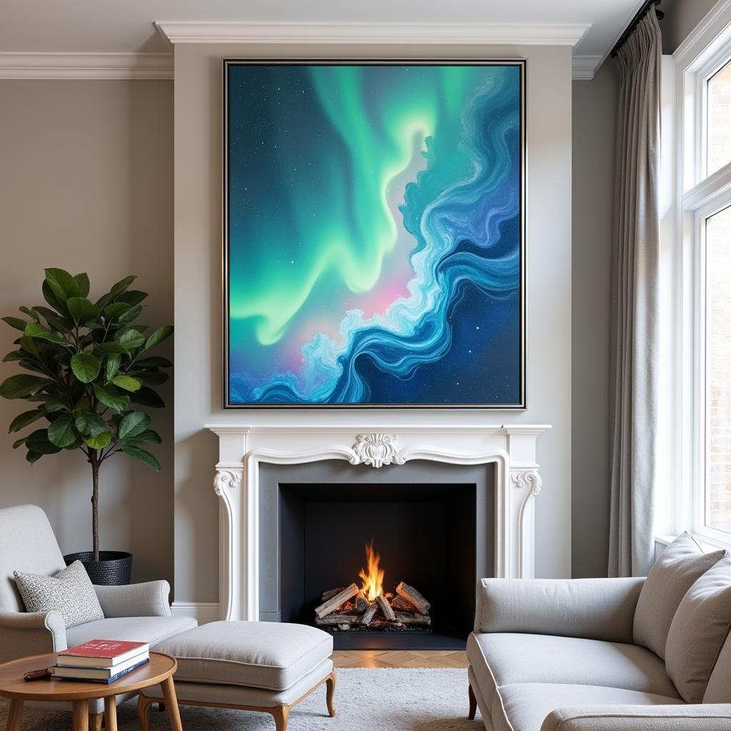 Opal Abstract Framed Art in Living Room Decor