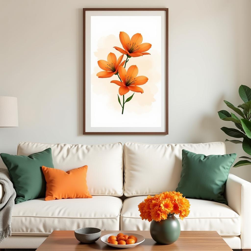 Orange Blossom Art in Home Decor