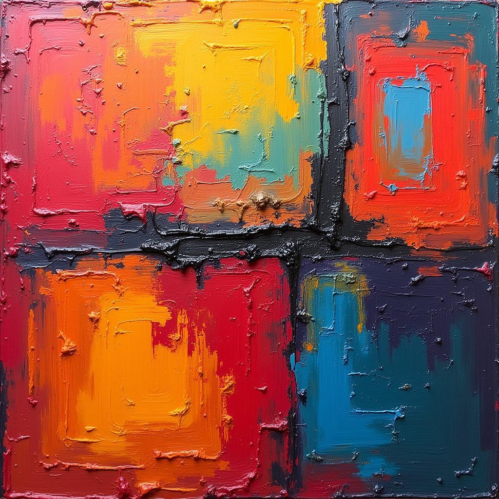 Original oil painting on canvas showcasing vibrant colors and bold brushstrokes