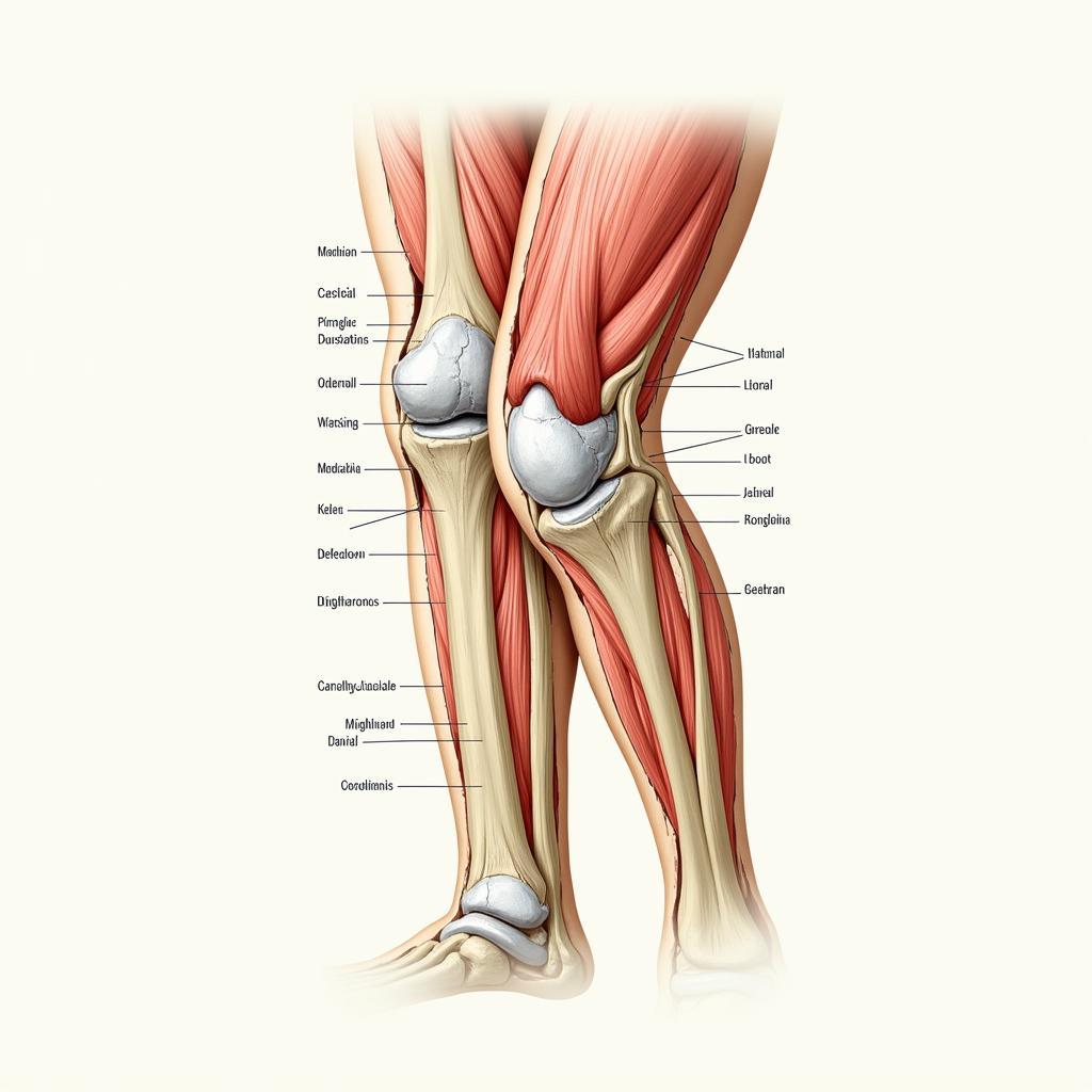 Detailed Anatomical Illustration of the Human Knee Joint